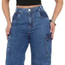 calça jeans cargo
