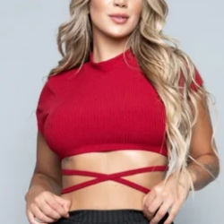 cropped vermelho de amarração